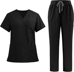 Polyester/Cotton Denim Scrub Uniform Lab <b>Coat</b> Type Wholesale High Quality Unisex Nursing Use Hospital Uniforms Best Quality - Product Image 1