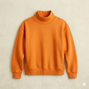 Haut ample à col montant pour femme en tissu doux, facile à porter au quotidien, tenue décontractée et confortable, vêtement simple - Product Image 1