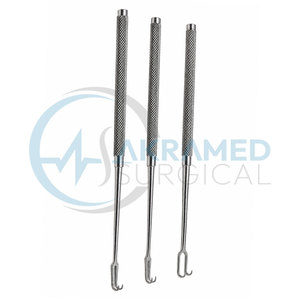 Set de rétracteurs chirurgicaux Akramed Premium 3 pièces Joseph à double crochet cutané 2mm/5mm en acier inoxydable, instrument de chirurgie générale CE - Product Image 4