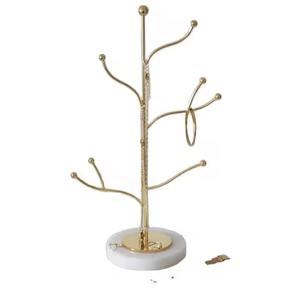 Présentoir à bijoux en métal de style designer, organisateur en forme d'arbre pour colliers et boucles d'oreilles - Product Image 5