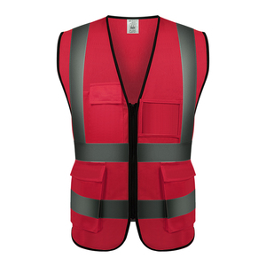 Gilet réfléchissant jaune haute visibilité personnalisé pour hommes et femmes avec poches de sécurité en maille, fermeture éclair et fonction imperméable, veste réfléchissante - Product Image 1