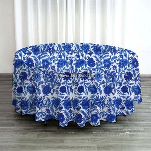 Nuevo Mantel Redondo 100% Algodón, Tamaño Personalizado, Estampado Floral, Cubierta de Mesa con Estampado a Mano Indio para Bodas y Uso Doméstico - Product Image 2