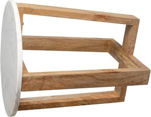 Table d'appoint en bois et marbre indien antique avec finition protectrice, durable et écologique, pour salon et usage domestique, vente en gros - Product Image 5