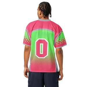 Maillot de football américain personnalisé noir et rouge, numéro 01, col rond, manches courtes, vêtements d'équipe pour hommes, polyester à séchage rapide - Product Image 5