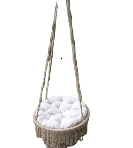 Chaîne deux sièges bébé balançoire auvent coton fait à la main naturel bébé balançoire ensemble style couleur bébé chevet dormeur - Product Image 1