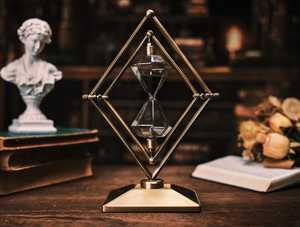 Modern Design 30 Minute Glass Hourglass QuickSand <b>Timer</b> with Metal Ornaments Brushing Accessories - Product Image 5