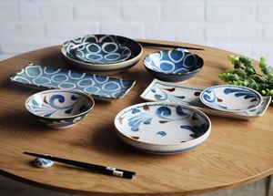 Awasaka Handmade <b>Ceramic</b> <b>Plate</b> Blue White Circle Pattern Wabi Sabi Style Handpainted Eco-Friendly Dishwasher Microwave Dishes - Product Image 6