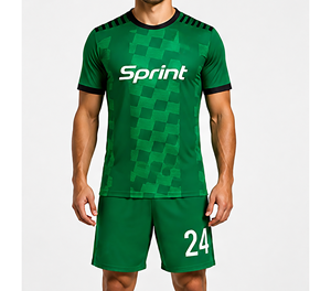 Vêtements de football en polyester 100% imprimés par transfert thermique en gros, ensembles complets, couleurs personnalisées, prix bas, uniformes - Product Image 2