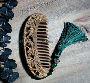 Peigne en bois fait main pour cheveux lisses Peigne en bois naturel pour un démêlage doux Peigne en bois écologique - Product Image 1