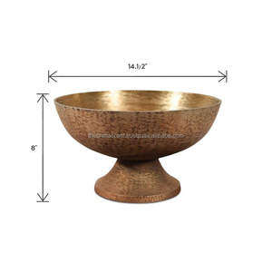 Bol décoratif en métal pour fruits et noix Bol à fruits en aluminium nickelé Bol à chocolat en métal fait à la main au design vintage pour restaurant - Product Image 4