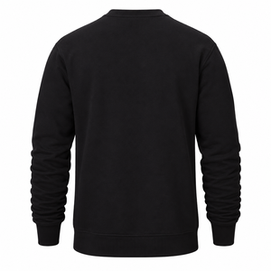 Men's <b>Black</b> <b>Crew</b> <b>Neck</b> <b>Sweatshirt</b> Regular Fit 100% Cotton Fleece Pullover Casual Autumn Wear - Product Image 4