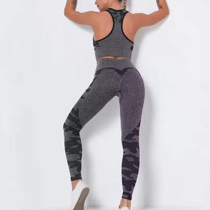 Ropa Deportiva al por Mayor para Gimnasio, Conjuntos de 2 Piezas para Mujer, Chaquetas de Yoga, Leggings de Entrenamiento, Secado Rápido, Transpirables, para Verano - Product Image 5