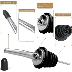 Confezione da 80 Beccucci Conici in Acciaio Inossidabile per Bottiglie di Liquore con Tappi Antipolvere in Gomma, per Macchine Erogatrici di Vino e Altre Bevande - Product Image 2