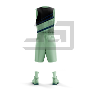 Ensemble d'uniformes de basketball personnalisés, respirants, sans manches, imprimés par sublimation, avec maillot léger en mesh et shorts pour clubs sportifs - Product Image 2