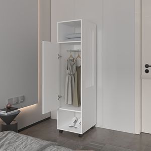 Armadio vertice in melamina con specchio e deposito aperto tra cui porta per mobili camera da letto - Product Image 2
