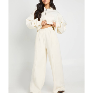 Pantalones de Mujer OEM/ODM, Transpirables, Estilo Urbano Americano, Pantalones Joggers de Pierna Ancha de Algodón y Poliéster - Product Image 3