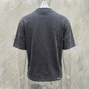Snowgrace Men's Oversized Street Style T-<b>Shirt</b> Short Sleeve O-Neck Printed Letter Pattern Black Cotton Jersey Fit - Product Image 6