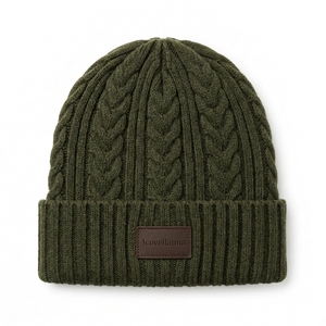 Gorro de Punto Personalizado OEM con Bordado 3D de Camuflaje, Animales/Dibujos Animados, Parche de Cuero, Gorro de Invierno de Acrílico, Suave, Cálido y Elástico - Product Image 1