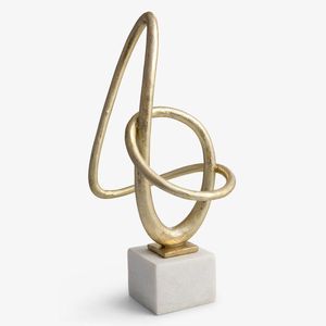 Anillo Escultórico Minimalista de Aluminio Chapado en Oro Hecho a Mano de Lujo, Decoración Minimalista para Mesa de Sala de Estar - Product Image 3