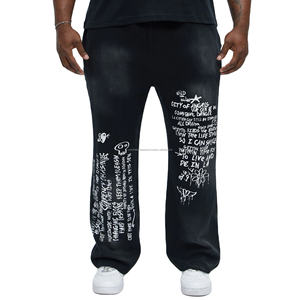 กางเกงขายาวทรงตรงเอวกลางผ้าสเวตแพนท์พิมพ์ลายสกรีนสไตล์ซันเฟดสำหรับผู้ชายรุ่นใหม่ขายดี ออกแบบเองได้ เป็นมิตรกับสิ่งแวดล้อม - Product Image 1