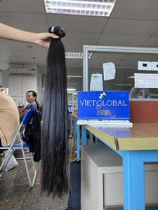 Extensions de cheveux raides noirs naturels de qualité salon vrais cheveux bruts humains pas de perte ou d'emmêlement Style de vague profonde lâche - Product Image 4