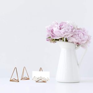 Modern Metal Geometric Triangle Wedding Place <b>Card</b> Holders Minimalist <b>Table</b> Number Name Stands for Events Parties Home - Product Image 2
