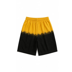 Pantalones Cortos Degradados Amarillos y Negros para Hombre con Estampado de Purpurina, Cintura Elástica, Estilo Casual Urbano, Transpirables, de Poliéster - Product Image 2