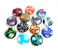 Perles en verre cristal faites à la main, en forme de pièce de monnaie, 18 mm/20 mm |   Décoration de table en forme de rideau de bijoux aux designs attrayants et aux couleurs variées