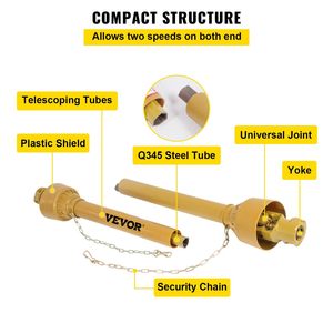 Eje de transmisión PTO para tractor Serie 4 de 1-3/8 con extremos de implemento de tractor de 6 estrías B-55 para piezas de maquinaria agrícola - Product Image 5
