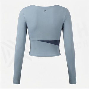 เสื้อครอปโยคะแขนยาวพิมพ์ลาย North Approach ชุด 2 ชิ้น ปรับแต่งได้ ระบายอากาศดี ดีไซน์ไร้ตะเข็บ ชุดกีฬาผู้หญิง - Product Image 2