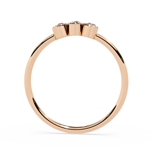 แหวนเพชรธรรมชาติแบบมินิมอลส์ของผู้หญิง18K สีทองเข้มประดับขอบตัดเพชรสีขาวสดใส - Product Image 6