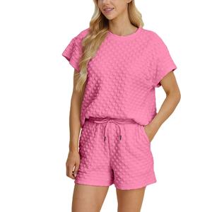 Camiseta pesada de nuevo estilo, conjunto informal de talla grande para mujer, pantalones cortos de manga corta, conjunto de dos piezas, proveedor de exportación de BD - Product Image 1