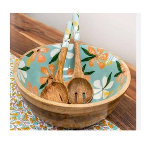 Bol multifonctionnel pour la maison, la cuisine et la restauration, nouvelle arrivée, bol en bois émaillé imprimé, forme arrondie - Product Image 3