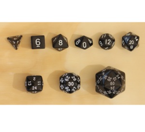Ensemble de dés polyédriques rustiques en acrylique poli fait main, écologiques, 7 pièces, pour jeux de rôle de table - Product Image 4