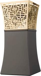 เตาเผาบัคฮูร์ทรงสี่เหลี่ยมหรูหราสีดำทอง พร้อมลวดลายฉลุแบบเรขาคณิต สำหรับขายส่ง จำนวนมาก สไตล์ซาอุดิอาระเบีย สำหรับงานมาจลิส น้ำหอมอูด ดาคูน - Product Image 2