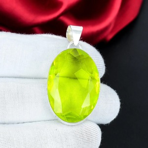 Colgante de topacio limón, plata de ley 925, colgante de piedra preciosa amarilla, joyería hecha a mano, regalo para mujer - Product Image 4