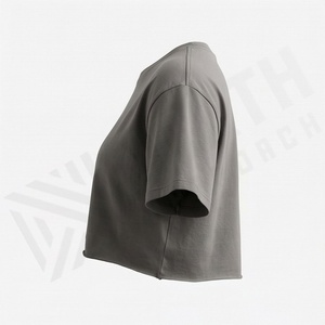 เสื้อยืดครอปแขนสั้นคอกลมผ้าฝ้าย 100% สำหรับผู้หญิง รักษ์โลก ดีไซน์เรียบหรู พรีเมียม เหมาะสำหรับออกกำลังกาย - Product Image 3