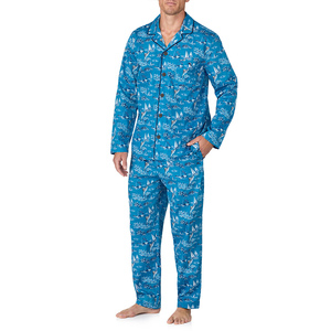 Men 100% Cotton <b>Pajama</b> Set Sublimation Printed Two Piece Sleepwear Wholesale Male Home Wear Set Comfortable Nightwear - Product Image 2
