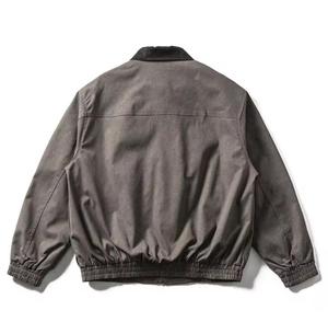 Blouson Bomber en Jean pour Homme, Couleur Unie, Col Rabattu, Fermeture Éclair, Coupe-Vent, Style Décontracté Workwear, Vêtement d'Automne, Coupe Droite - Product Image 4