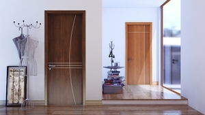 Modern Minimalist Prehang Interior Doors for Toilet Warehouse WPC Wooden Flush Veneer <b>Paint</b> Finished Composite Waterproof - Product Image 6