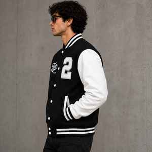 Minimal Varsity Jacket Wholesale Custom Logo Men's Jacket High Quality Breathable Varsity Jacket Streetwear OEM Manufacturer - Product Image 4