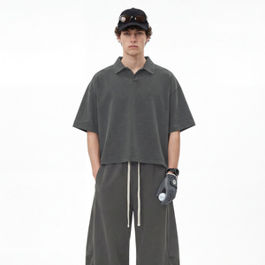 Camiseta Polo Corta Oversize Personalizada al por Mayor para Hombre, Camisetas Polo de Diseño Holgadas, Camiseta Polo de Golf con Teñido Pigmentado para Hombre - Product Image 3