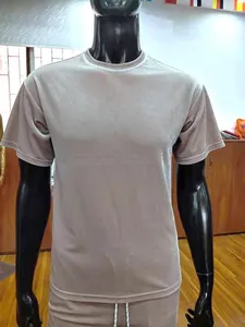 Ensemble T-shirt à manches courtes et short de couleur unie pour homme, vêtements de marque, ensemble 2 pièces, vente en gros, nouveaux ensembles décontractés pour homme, été, coton - Product Image 6