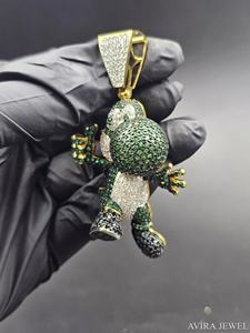 Colgante de Moda en Plata de Ley 925 con Baño de Oro Rosa Amarillo, Joyería con Diamante Moissanita, Estilo Hip Hop - Product Image 2