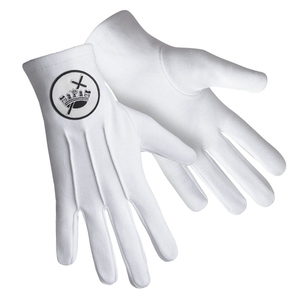 Guantes de Inspección Profesionales de los Caballeros Templarios, 100% Algodón, Blancos con Parche Negro - Product Image 2