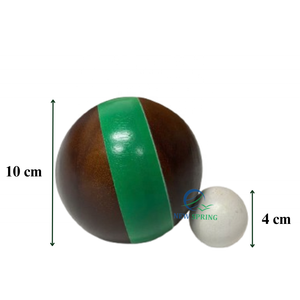 Juego de bolas de bochas hechas a mano de madera de Vietnam, 8 bolas de madera, 1 bolsa de transporte Pallino blanca, estuche con cuerda de medida incluida - Product Image 3