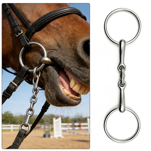 Bocado de Brida de 3 Articulaciones con Anillo Suelto, Bicolor Acero Inoxidable y Oro Rosa, Bocado de Entrenamiento para Caballos de Estilo Inglés, Suave para la Boca, Equipo de Equitación Diaria - Product Image 6