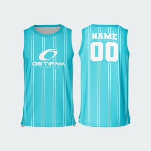 Camiseta de Baloncesto Ligera de Poliéster/Algodón, Transpirable, Cuello en V, Sin Mangas, Impresión Digital, Antibacteriana, Nombre del Equipo Personalizado, Verano - Product Image 2