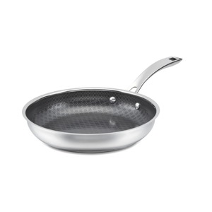 Stainless Steel Frying Pan Round Nonstick Ceramic Coating <b>Induction</b> Gas Compatible Hand Wash Only Minimalist Design - Product Image 1