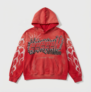 Sweat-shirt à capuche zippé en polaire noir pour homme Yourbrand, respirant, imprimé par sublimation, motif flamme, logo Los Angeles City Party au dos - Product Image 6